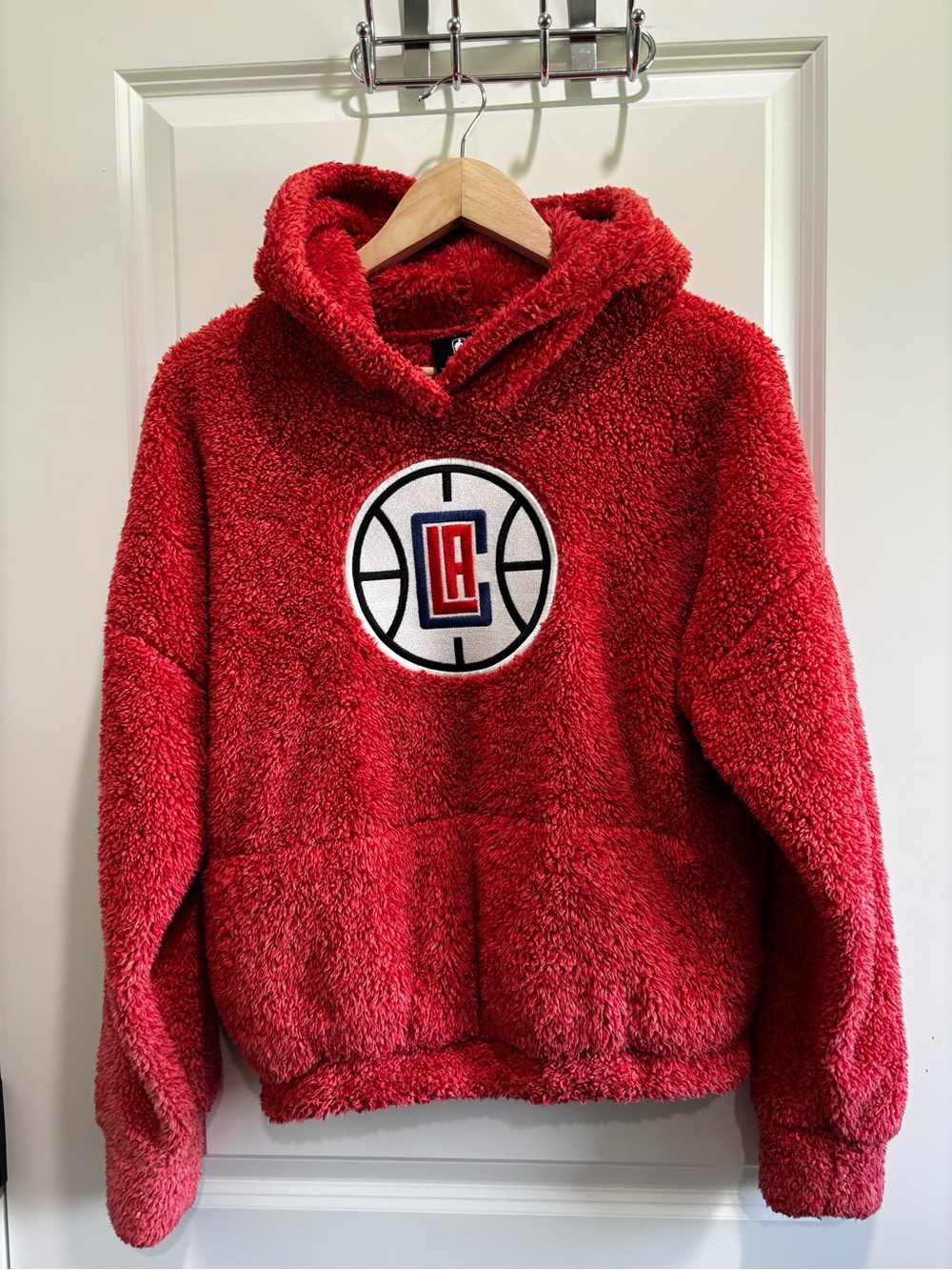 NBA Red Plush Hoodie with LA Clippers Patch